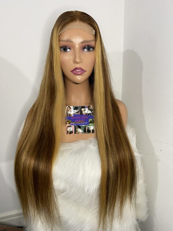 image00001 Virgin Human Hair Silky Straight Highlights 30 Inches Wig