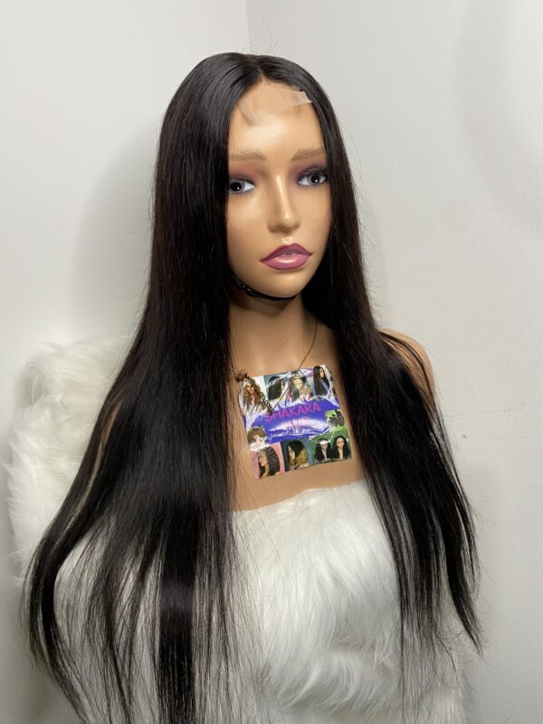 image00001 Virgin Human Hair Silky Straight 26 Inches Wig