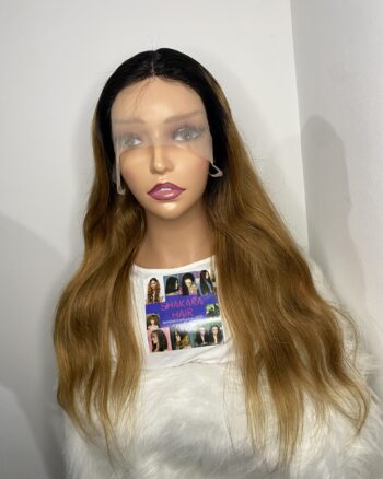 Virgin Human Hair Silky Straight Ombré Tfrontal Wig