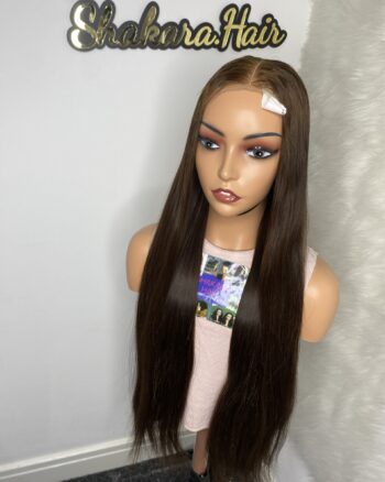image00002 Brown Raw Vietnamese Human Hair Bone Straight SDD Wig