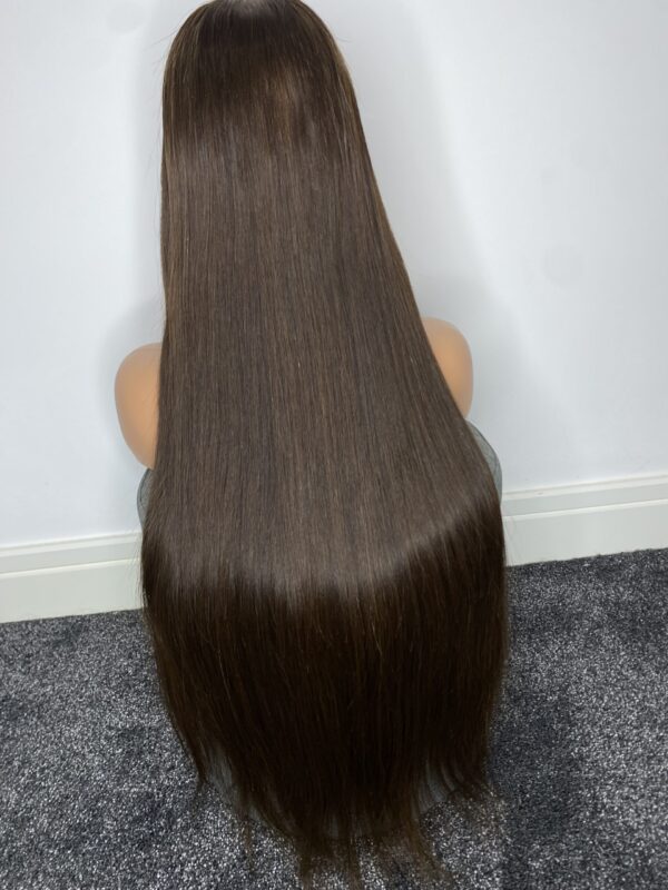 image00003 Brown Raw Vietnamese Human Hair Bone Straight SDD Wig