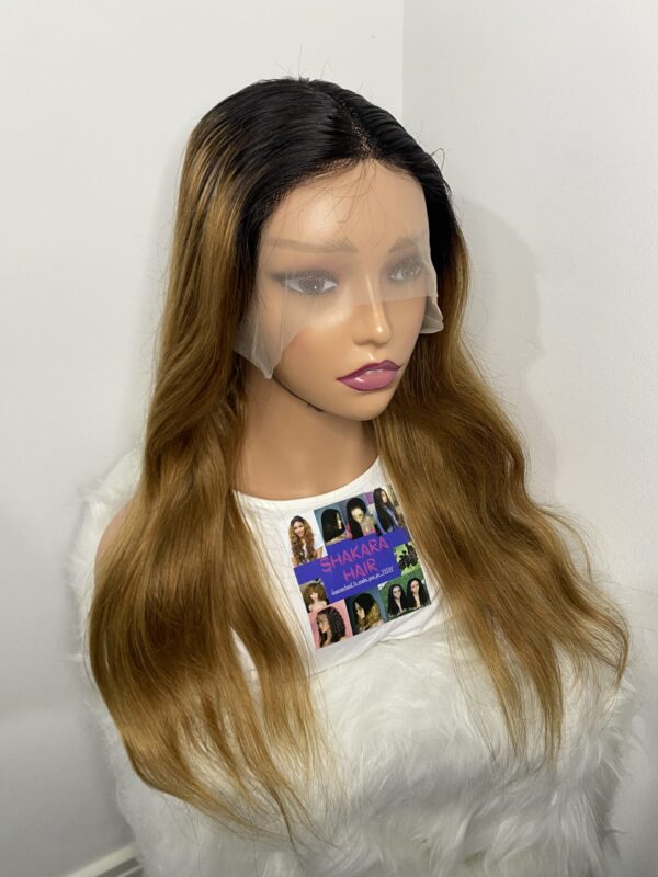 image00003 Virgin Human Hair Silky Straight Ombré Tfrontal Wig