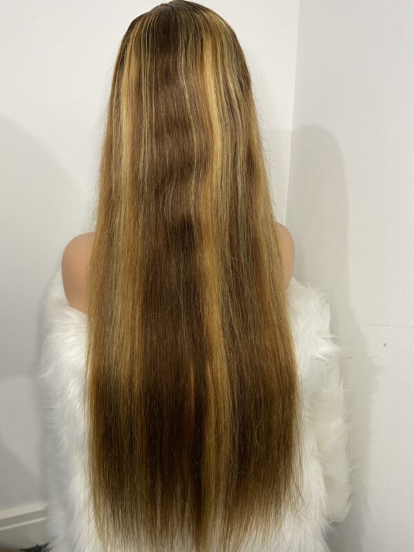 image00005 Virgin Human Hair Silky Straight Highlights 30 Inches Wig