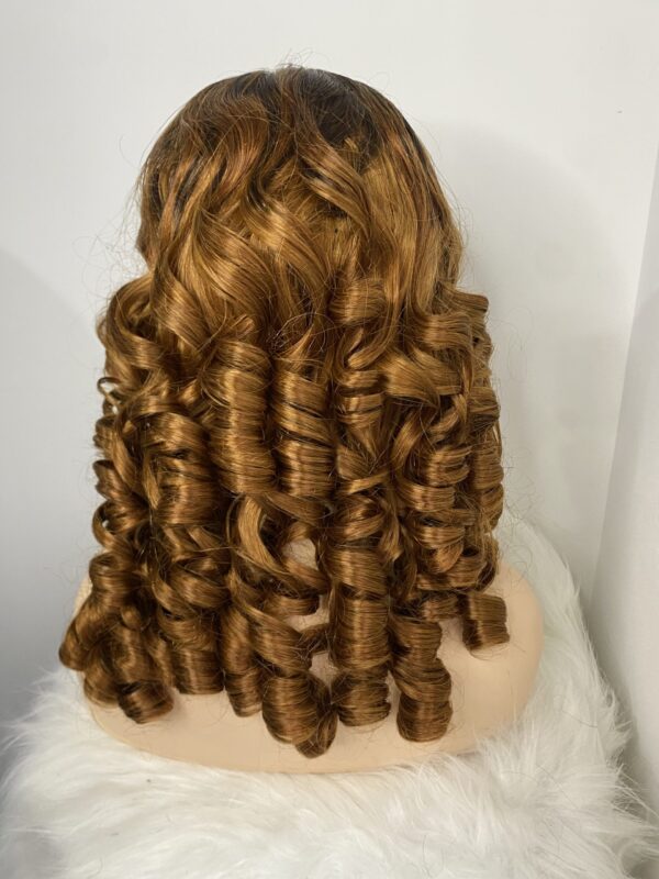 image00005 Virgin Human Hair Blonde Bouncy Wig