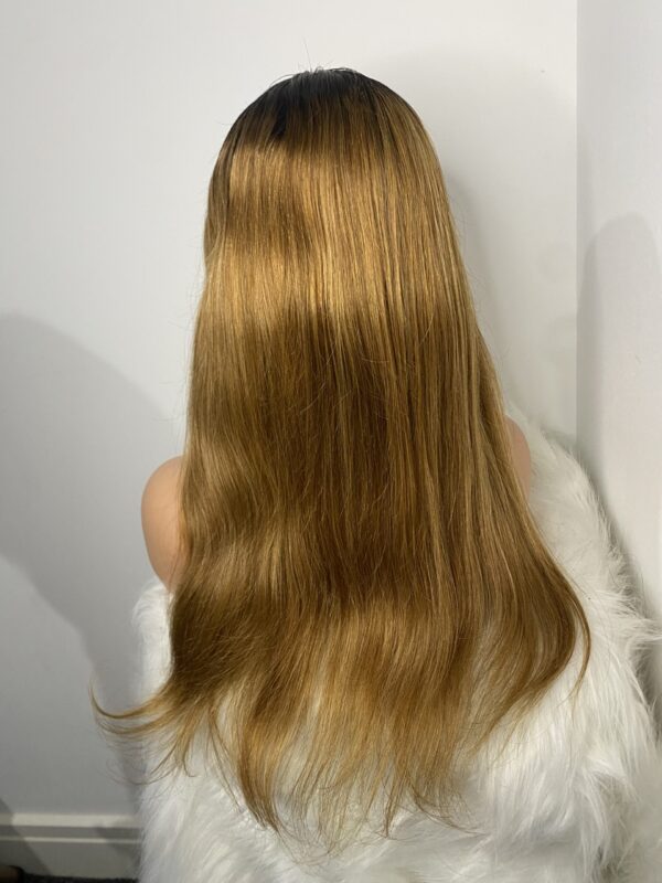 image00005 Virgin Human Hair Silky Straight Ombré Tfrontal Wig
