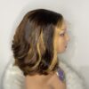 Brown & Blonde Highlights SDD Raw Vietnamese Human Hair Bouncy Wig