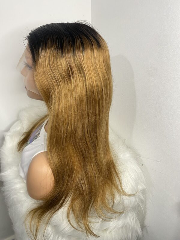 image00006 Virgin Human Hair Silky Straight Ombré Tfrontal Wig