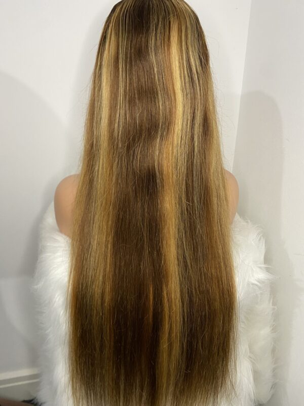 image00007 Virgin Human Hair Silky Straight Highlights 30 Inches Wig