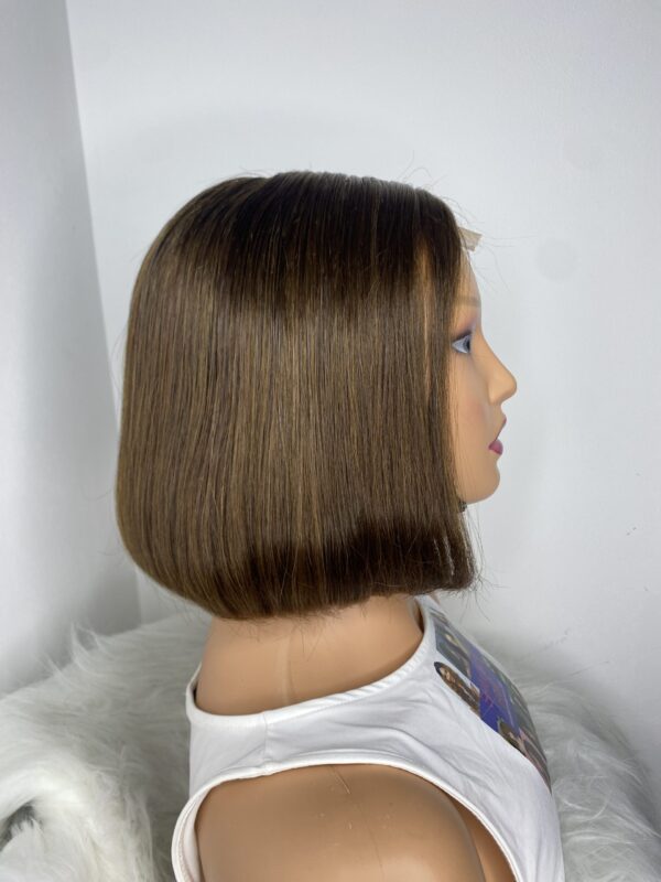 image00007 Raw Vietnamese Human Hair Bonestraight Bob SDD 10 Inches Wig