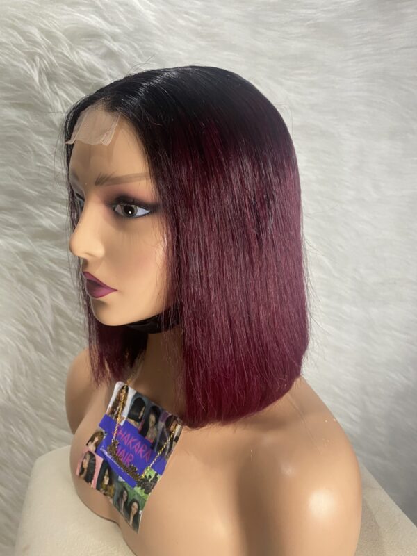 image00015 Burgundy Virgin Human Hair Straight Bob Double Drawn Wig