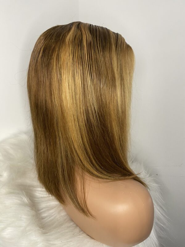 image00015 Virgin Human Hair Silky Straight 14 Inches Wig (Highlights)