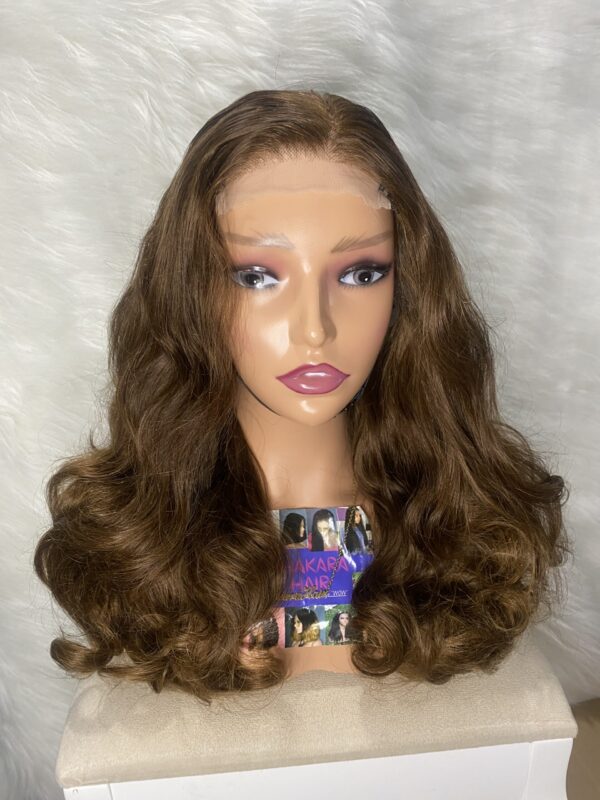 image00015 SDD Brown Virgin Human Hair Bouncy 20 Inches Wig
