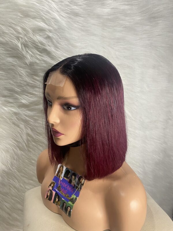 image00016 Burgundy Virgin Human Hair Straight Bob Double Drawn Wig