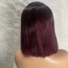 image00017 Burgundy Virgin Human Hair Straight Bob Double Drawn Wig
