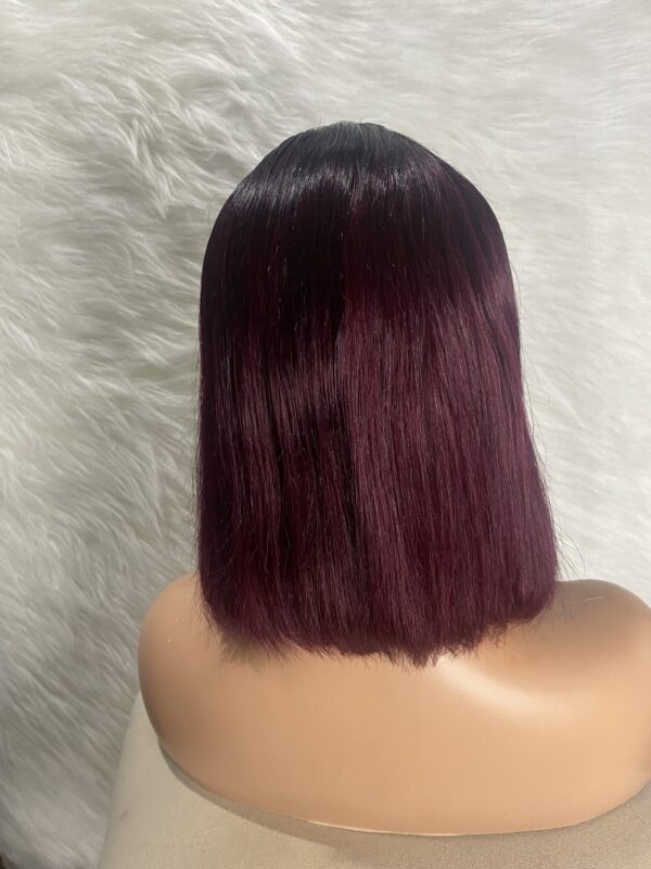 image00017 Burgundy Virgin Human Hair Straight Bob Double Drawn Wig