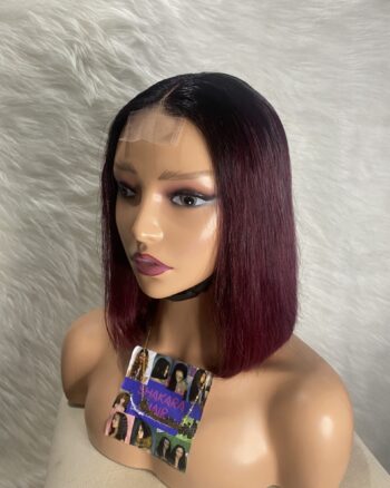 image00019 Burgundy Virgin Human Hair Straight Bob Double Drawn Wig