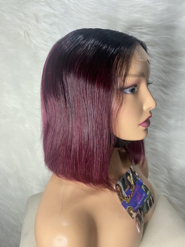 image00021 Burgundy Virgin Human Hair Straight Bob Double Drawn Wig