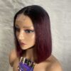 image00022 Burgundy Virgin Human Hair Straight Bob Double Drawn Wig