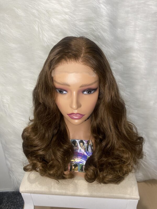 image00022 SDD Brown Virgin Human Hair Bouncy 20 Inches Wig