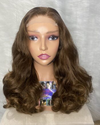 SDD Brown Virgin Human Hair Bouncy 20 Inches Wig