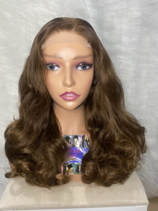 image00023 SDD Brown Virgin Human Hair Bouncy 20 Inches Wig