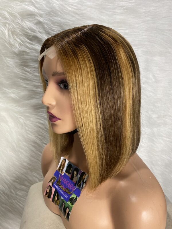 image00024 Highlights Virgin Human Hair Straight Bob Double Drawn Wig