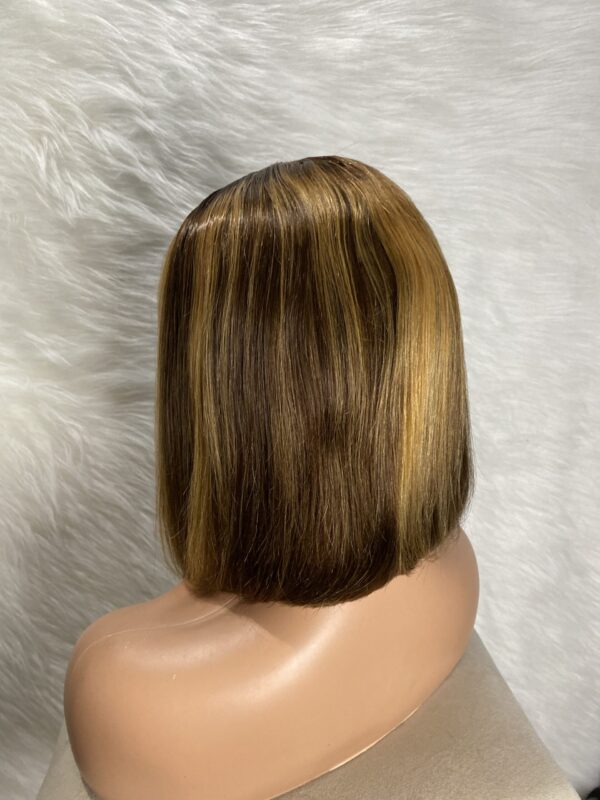 image00026 Highlights Virgin Human Hair Straight Bob Double Drawn Wig