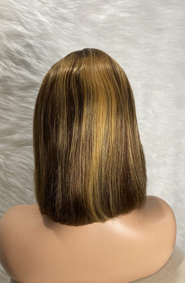 image00030 Highlights Virgin Human Hair Straight Bob Double Drawn Wig