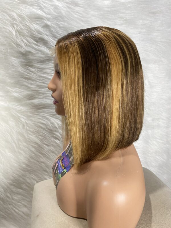 image00031 Highlights Virgin Human Hair Straight Bob Double Drawn Wig
