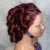 Burgundy Virgin Human Hair Bouncy Wig