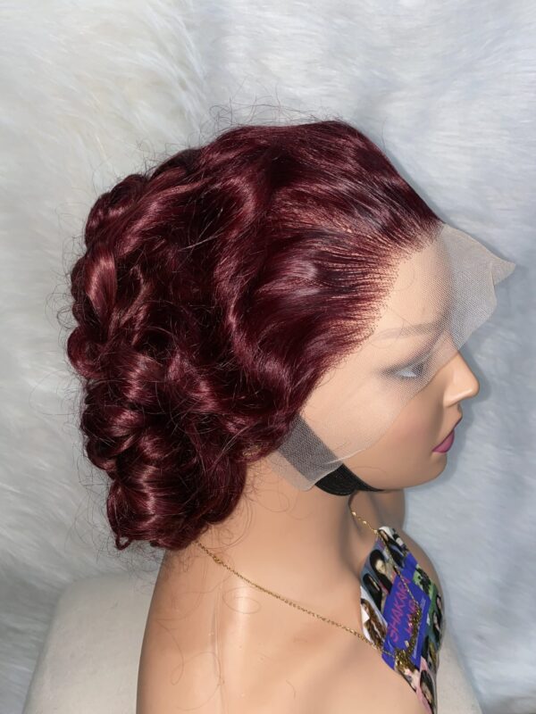 image00032 Burgundy Virgin Human Hair Bouncy Wig