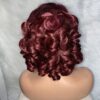 Burgundy Virgin Human Hair Bouncy Wig