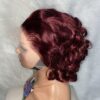 Burgundy Virgin Human Hair Bouncy Wig