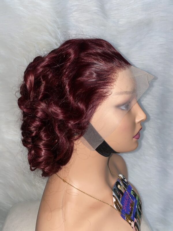 image00035 Burgundy Virgin Human Hair Bouncy Wig