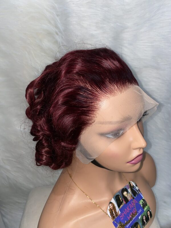 image00036 Burgundy Virgin Human Hair Bouncy Wig