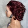 Burgundy Virgin Human Hair Bouncy Wig