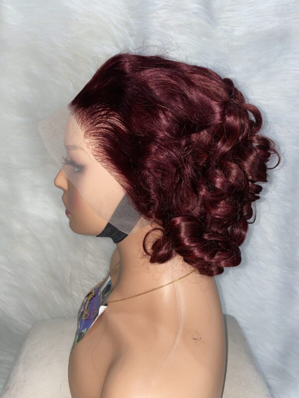 image00037 Burgundy Virgin Human Hair Bouncy Wig
