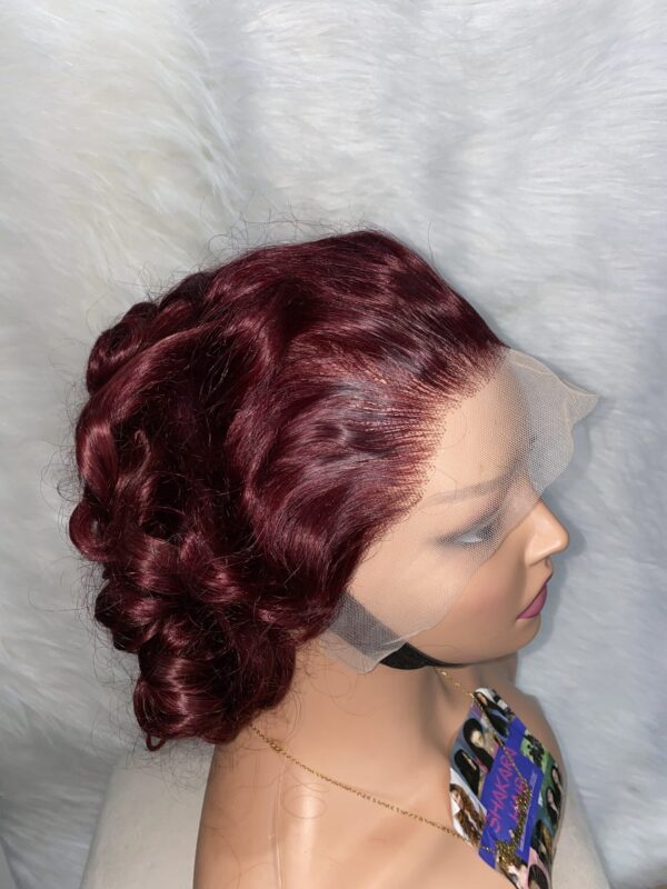 image00038 Burgundy Virgin Human Hair Bouncy Wig