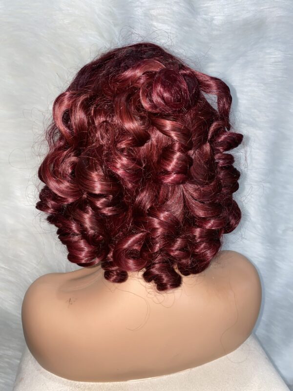 image00039 Burgundy Virgin Human Hair Bouncy Wig