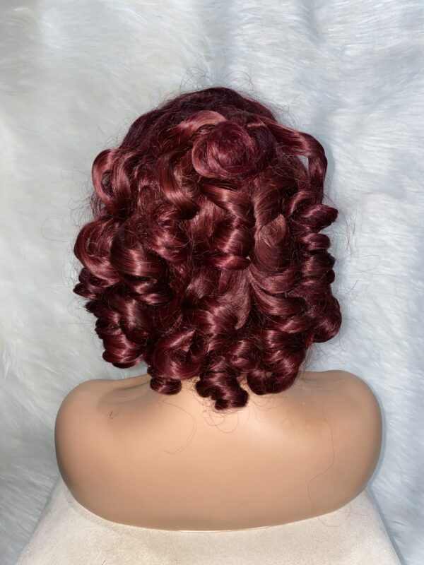 image00040 Burgundy Virgin Human Hair Bouncy Wig