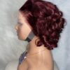 Burgundy Virgin Human Hair Bouncy Wig