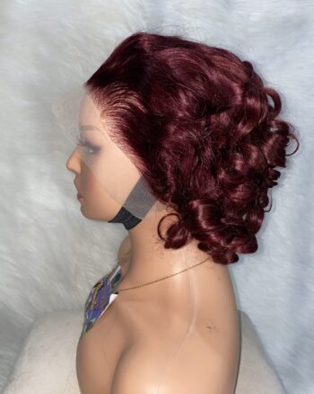image00041 Burgundy Virgin Human Hair Bouncy Wig