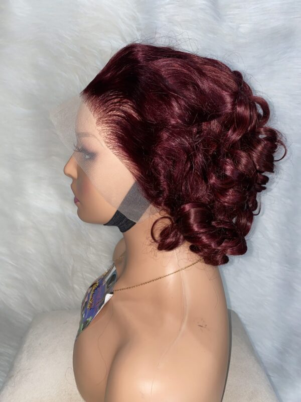 image00041 Burgundy Virgin Human Hair Bouncy Wig
