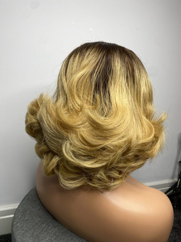 image00136 Raw Vietnamese Human Hair SDD Bouncy Wig (Blonde with Dark Roots