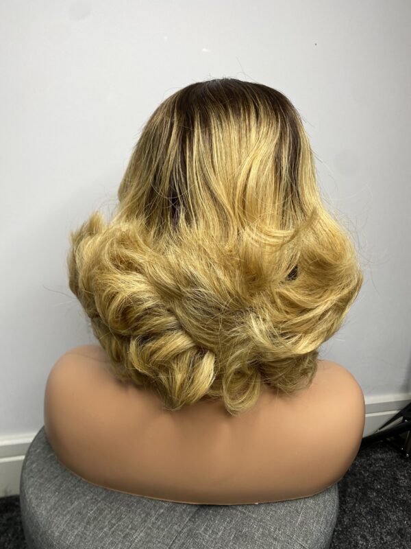 image00141 Raw Vietnamese Human Hair SDD Bouncy Wig (Blonde with Dark Roots