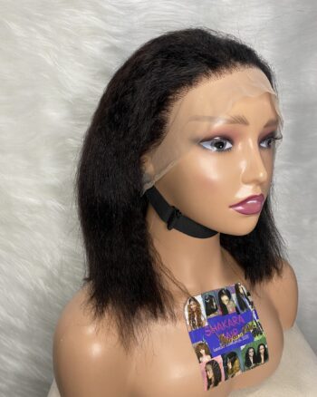 image00327 Kinky Straight Virgin Human Hair Straight 14 Inches Wig