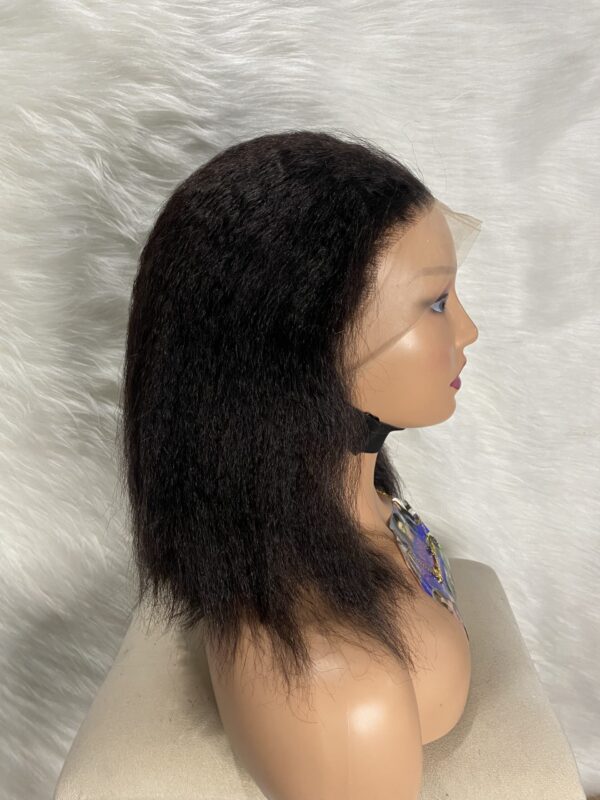 image00332 Kinky Straight Virgin Human Hair Straight 14 Inches Wig