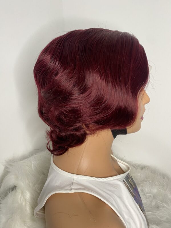 image01492 Burgundy Human Hair Pixie Cut Wig