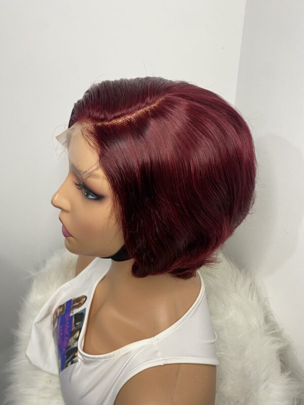 image01493 Burgundy Human Hair Pixie Cut Wig