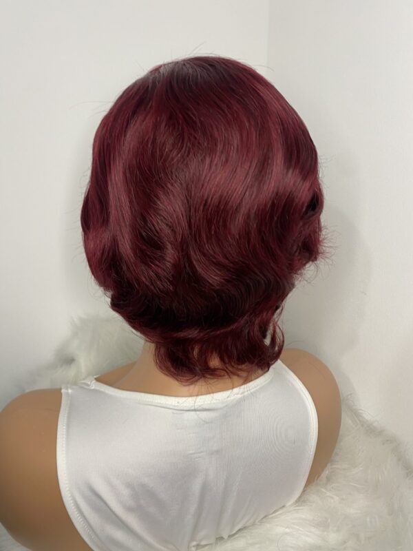 image01494 Burgundy Human Hair Pixie Cut Wig